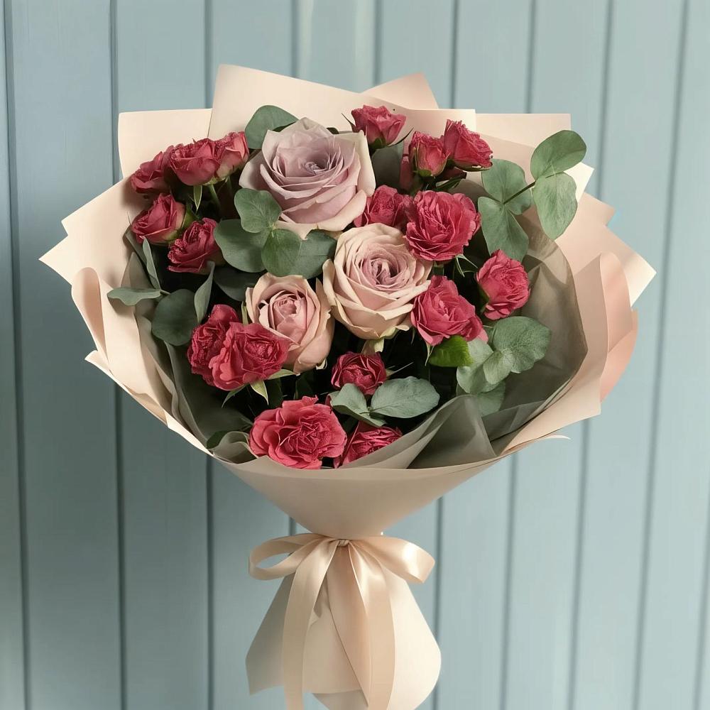 Букет цветов из: Гвоздики и Розы в Гагино