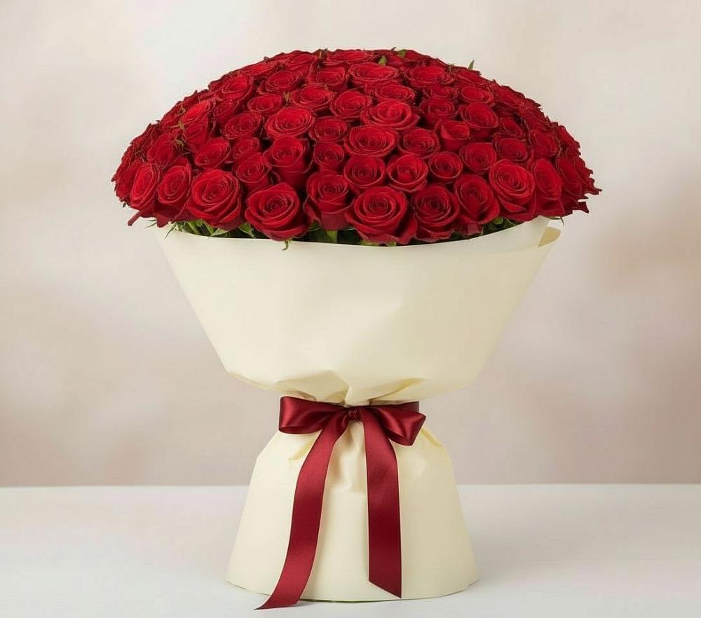 Букет 101 Красная роза Милано в Гагино