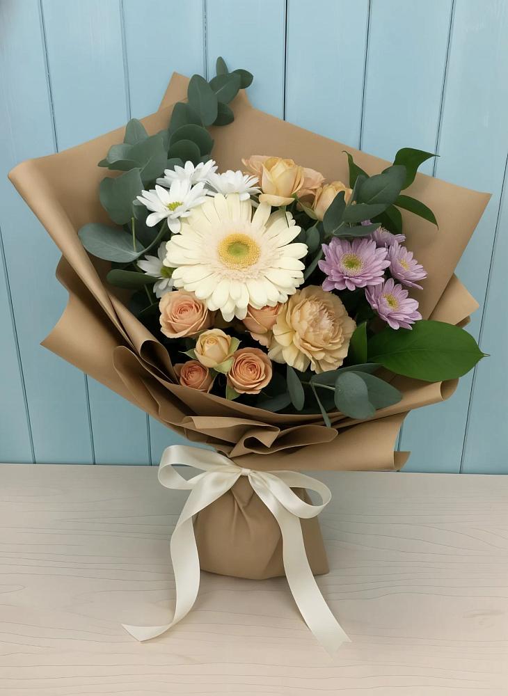 Букет цветов из: Герберы и Хризантемы в Гагино