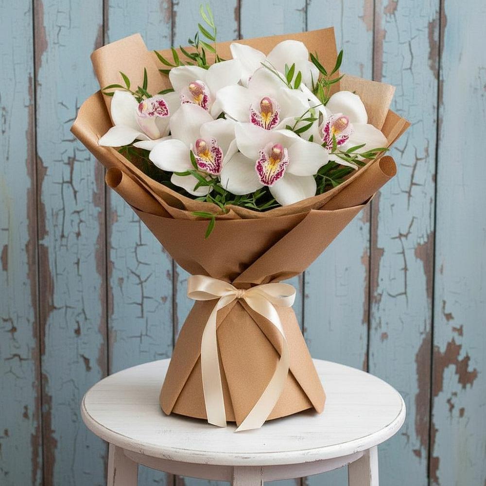 Букет цветов из: Орхидеи и Розы в Гагино