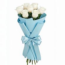 Букет 7 белых роз Проуд в Гагино