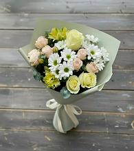 Букет цветов из:  Альстромерии, Розы и Хризантемы в Гагино