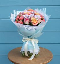 Букет цветов из:  Хризантемы и Розы в Гагино