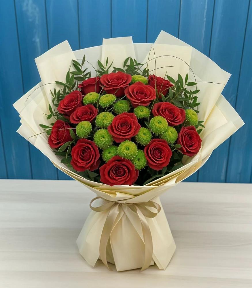 Букет цветов из: Розы и Хризантемы в Гагино