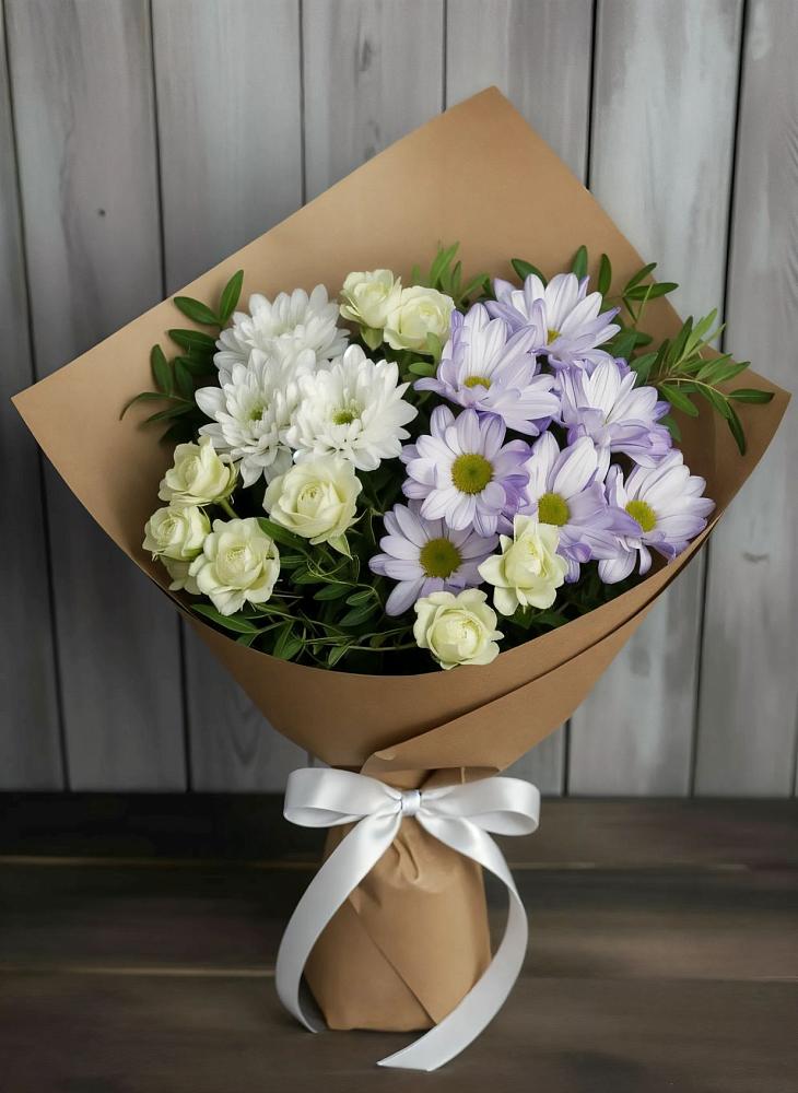 Букет цветов из: Хризантемы и Розы в Гагино